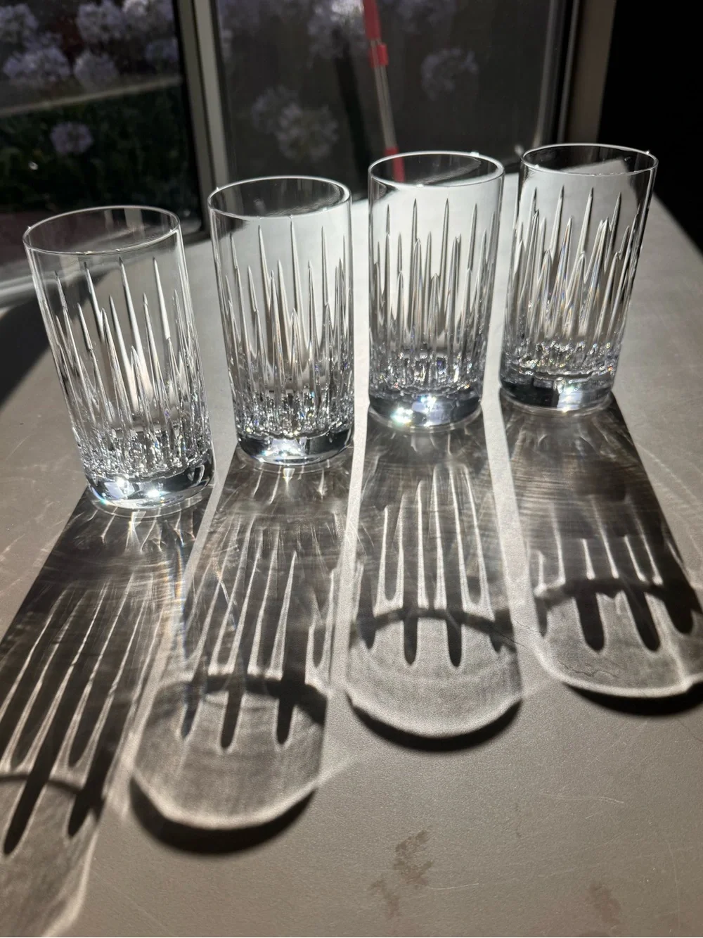 Miller Rogaska Soho Crystal Highball Glasses Set 4 NWOT Vintage Cut Bohemia